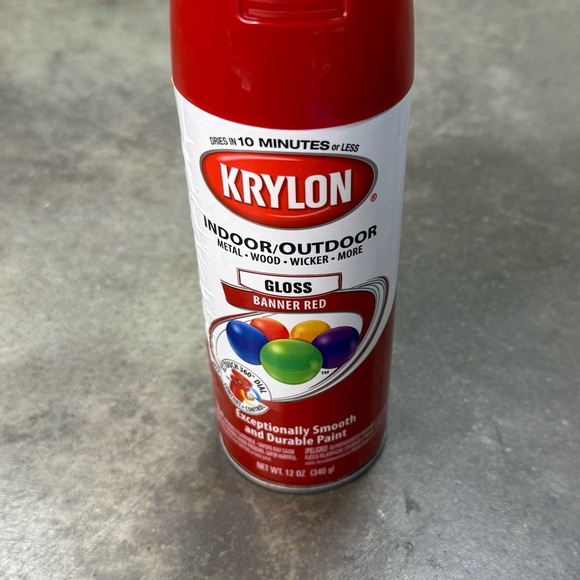 Krylon Indoor Outdoor Spray Paint Gloss Banner Red Rare Discontinued - Picture 3 of 6